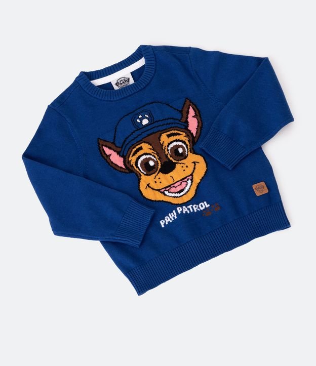 Suéter Infantil en Punto con Estampado Patrulla de Perros - Talle 2 a 5 años Azul 3
