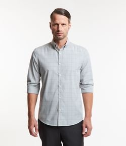 Camisa em Algodão com Estampa Xadrez