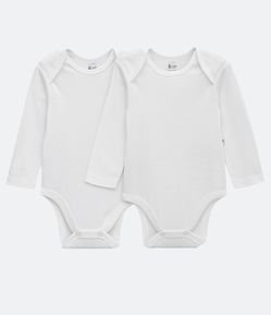 Kit 02 Bodies Infantis em Suedine com Manga Longa - Tam RN a 24 meses