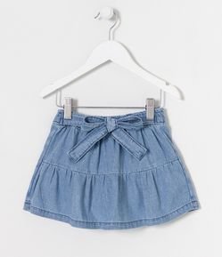 Short Saia Infantil com Laço no Cós e Camada - Tam 1 a 5 Anos