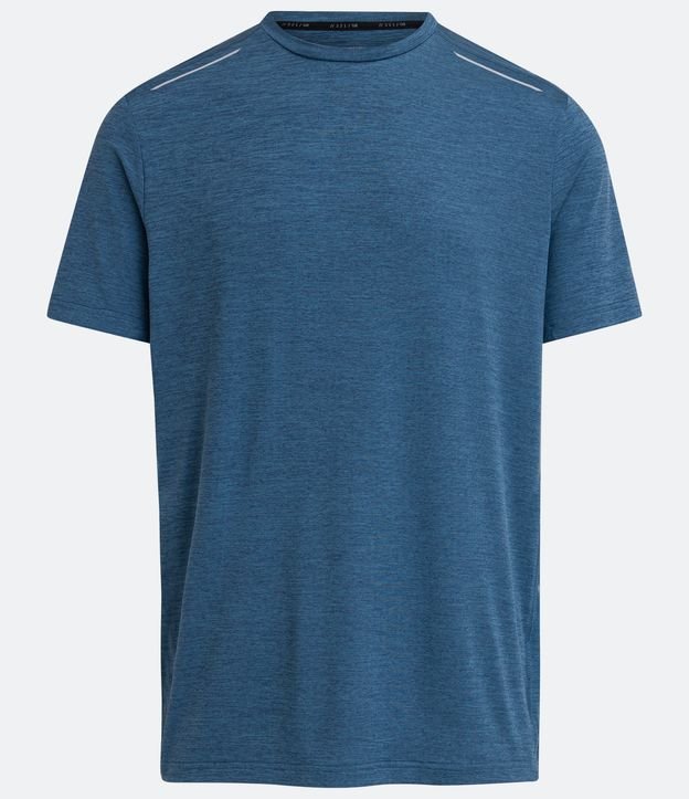 Camiseta Esportiva Básica em Dry Fit com Detalhes Refletivos Azul Escuro 6