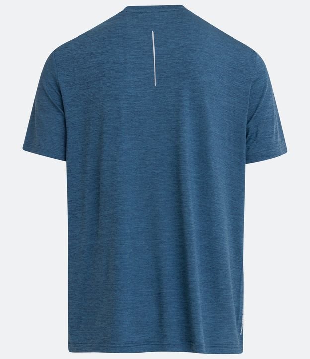 Camiseta Esportiva Básica em Dry Fit com Detalhes Refletivos Azul Escuro 7