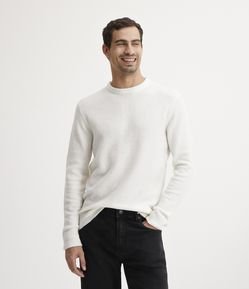 Suéter Comfort Básico com Textura e Punho Ajustado