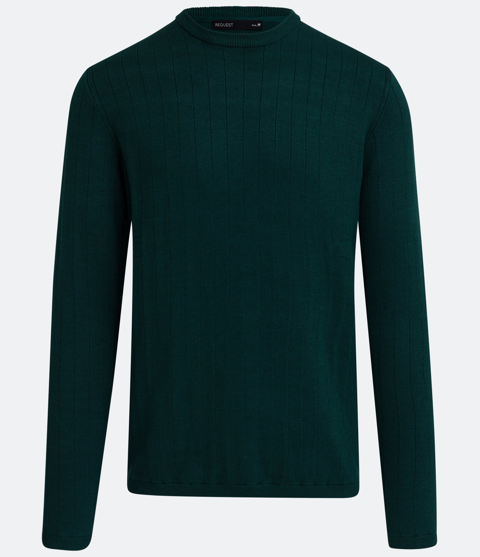 Suéter Slim em Tricô com Textura e Listras Verde 5