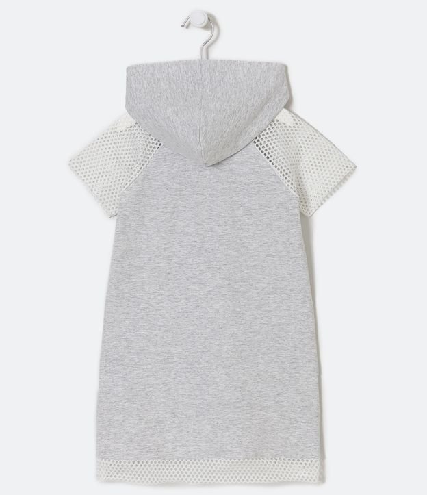 Vestido Infantil con Capucha y Estampado Doodles - Talle 5 a 14 años Blanco 2