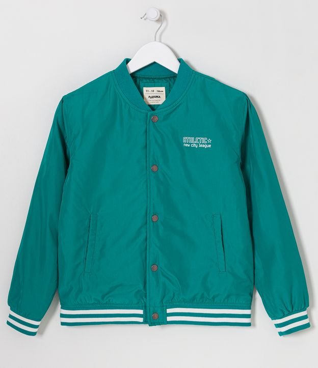 Jaqueta Bomber Infantil com Silk Athletic - Tam 5 a 14 Anos