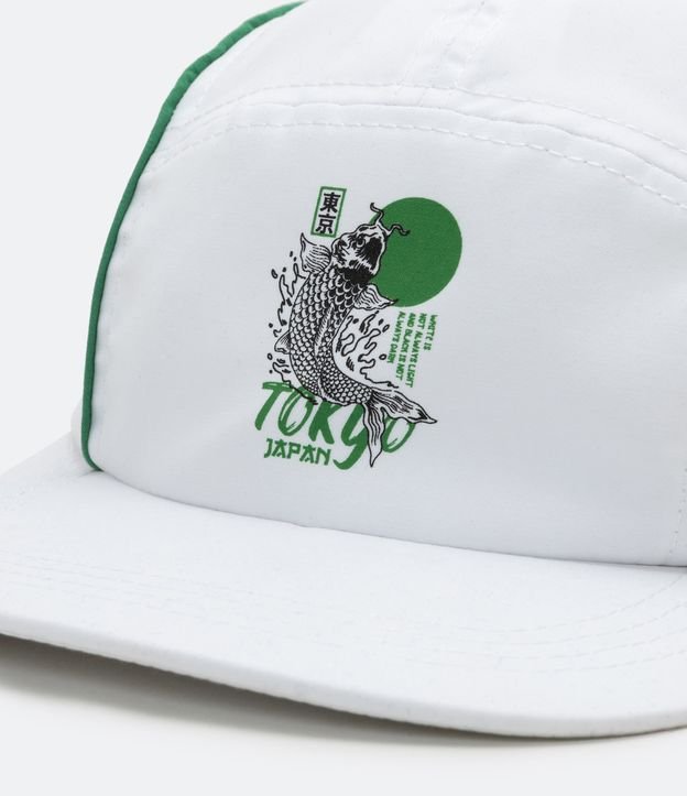 Gorra Ala Retca 5 Panel con Estampado Tokyo Blanco 4