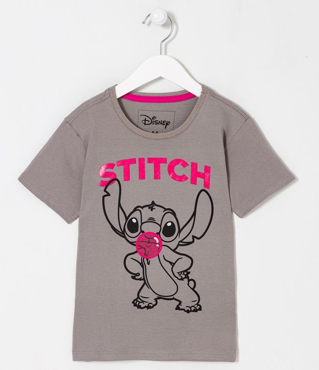 Blusa Infantil con Estampado de Stitch - Talle 5 a 14 años Gris 1
