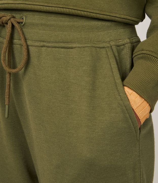 Pantalón Jogger en Algodón con Cintura Elástica y Cordón Verde 4