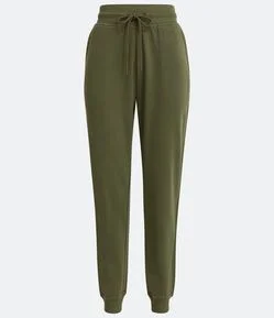 Calça Jogger em Moletom com Cós Elástico e Amarração