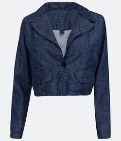 Blazer em Jeans com Botão Único