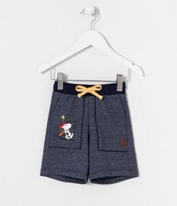 Bermuda Infantil Estampa Snoopy no Bolso  -Tam 1 a 5 Anos