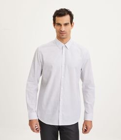 Camisa Comfort em Algodão com Listras Finas