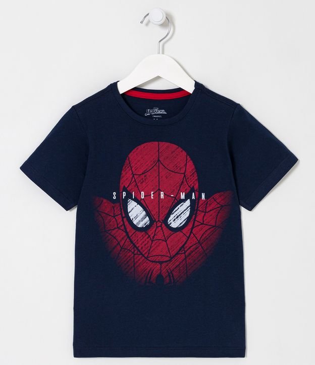 Camiseta Infantil com Estampa do Spider-Man - Tam 3 a 10 anos Azul