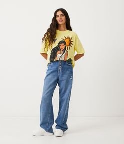 Calça Anos 90 Jeans com Abotoamento Frontal