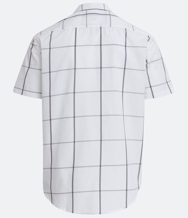 Camisa Comfort em Algodão com Estampa Xadrez Branco 6
