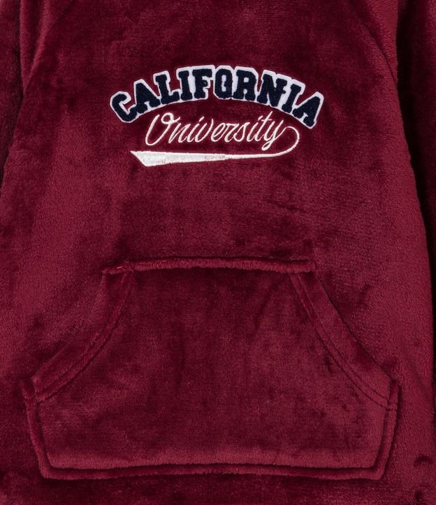 Pijama Largo Infantil en Fleece con Bordado Califórnia - Talle 5 a 14 años Rojo Oscuro/Azul 2