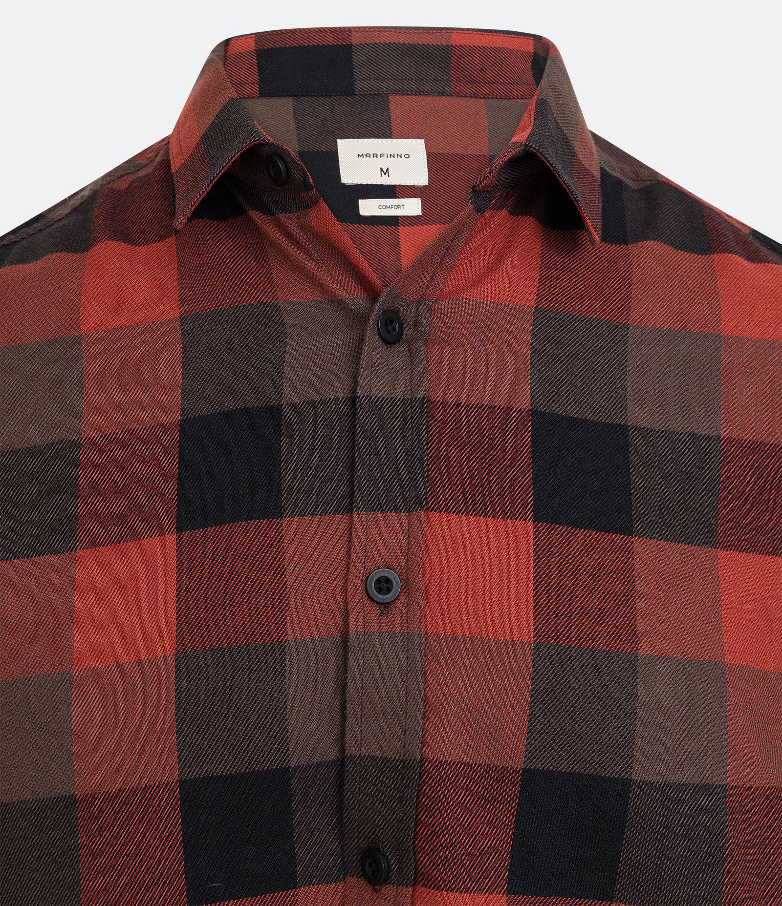 Camisa Comfort em Algodão com Estampa Xadrez e Manga Longa Vermelho 8