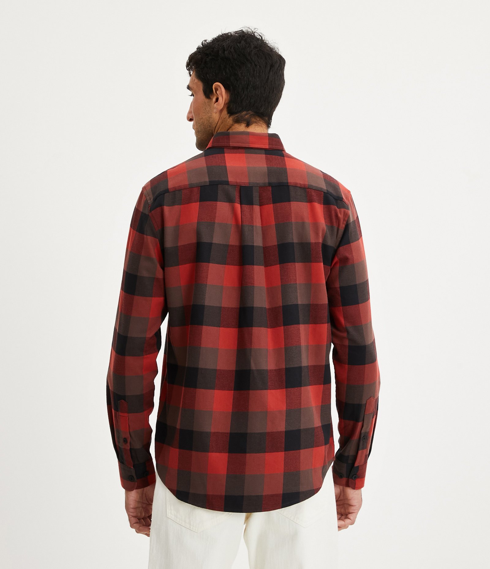 Camisa Comfort em Algodão com Estampa Xadrez e Manga Longa Vermelho 3