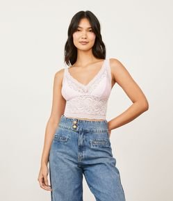 Sutiã Triângulo Alongado em Renda sem Bojo e Aro