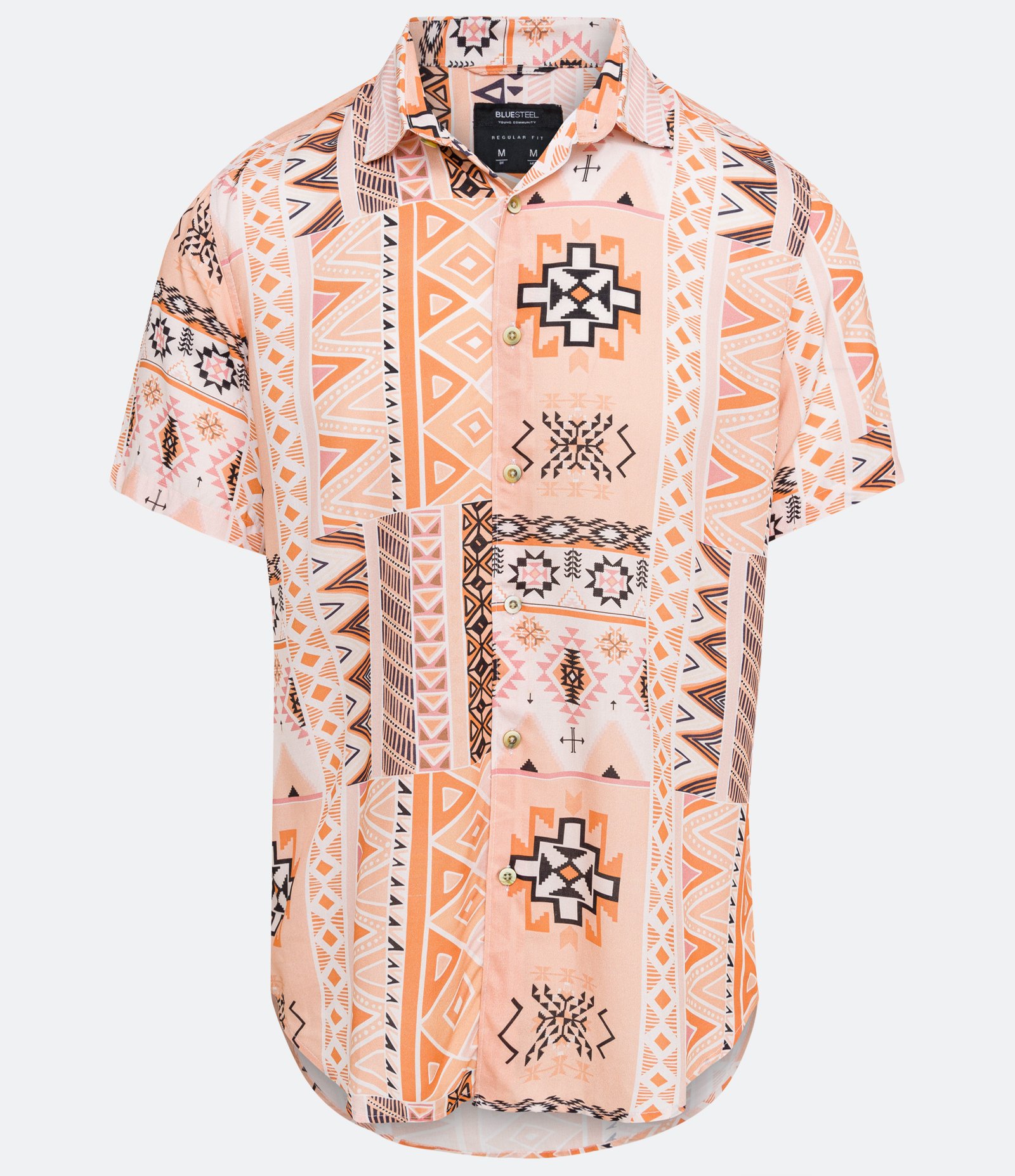 Camisa Manga Curta em Viscose com Estampa Boho Rosa 6