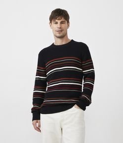 Suéter Comfort em Tricô Texturizado com Listras