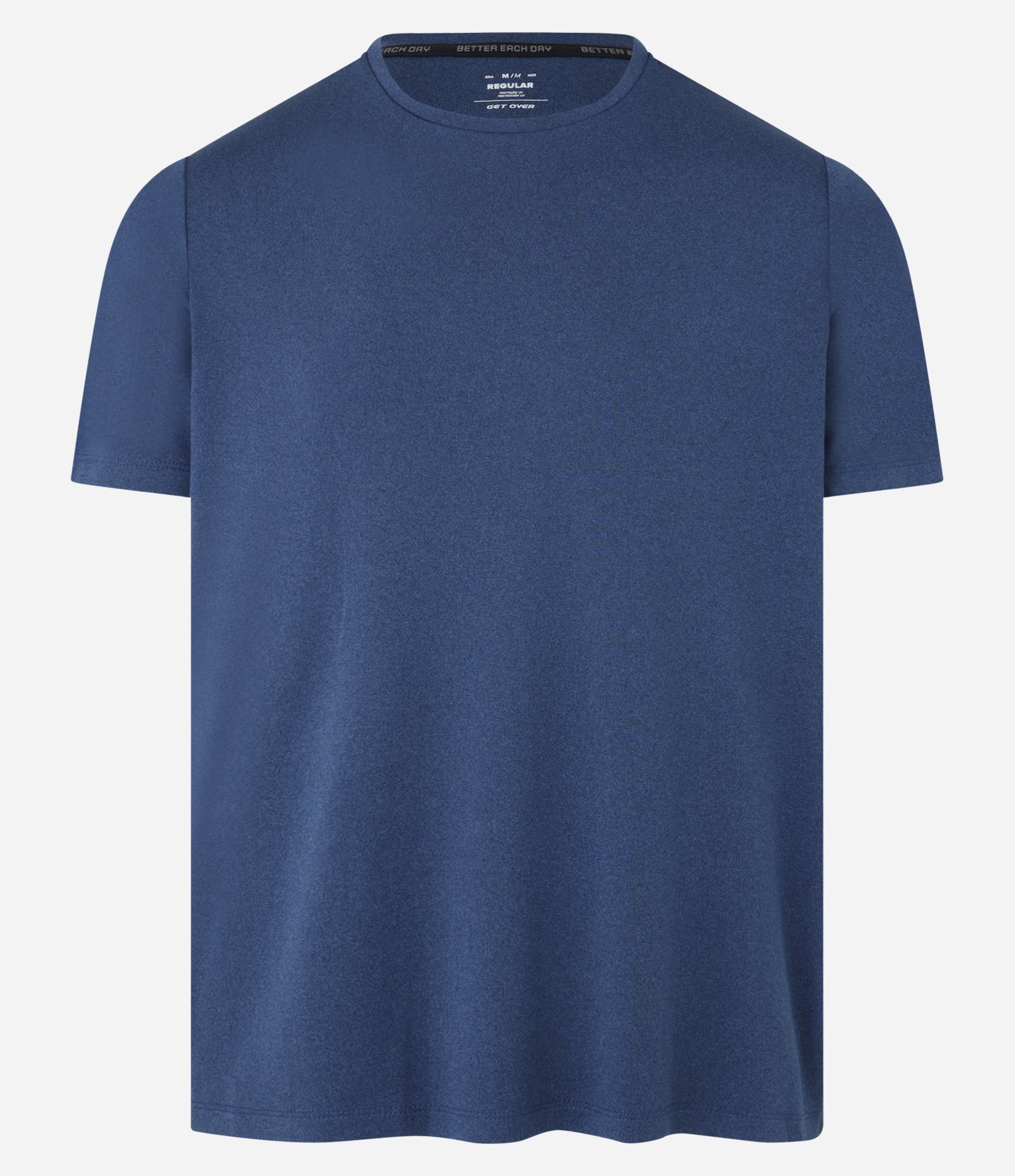 Camiseta Esportiva Básica em Tecnologia Dry com Manga Curta Azul Mar 5