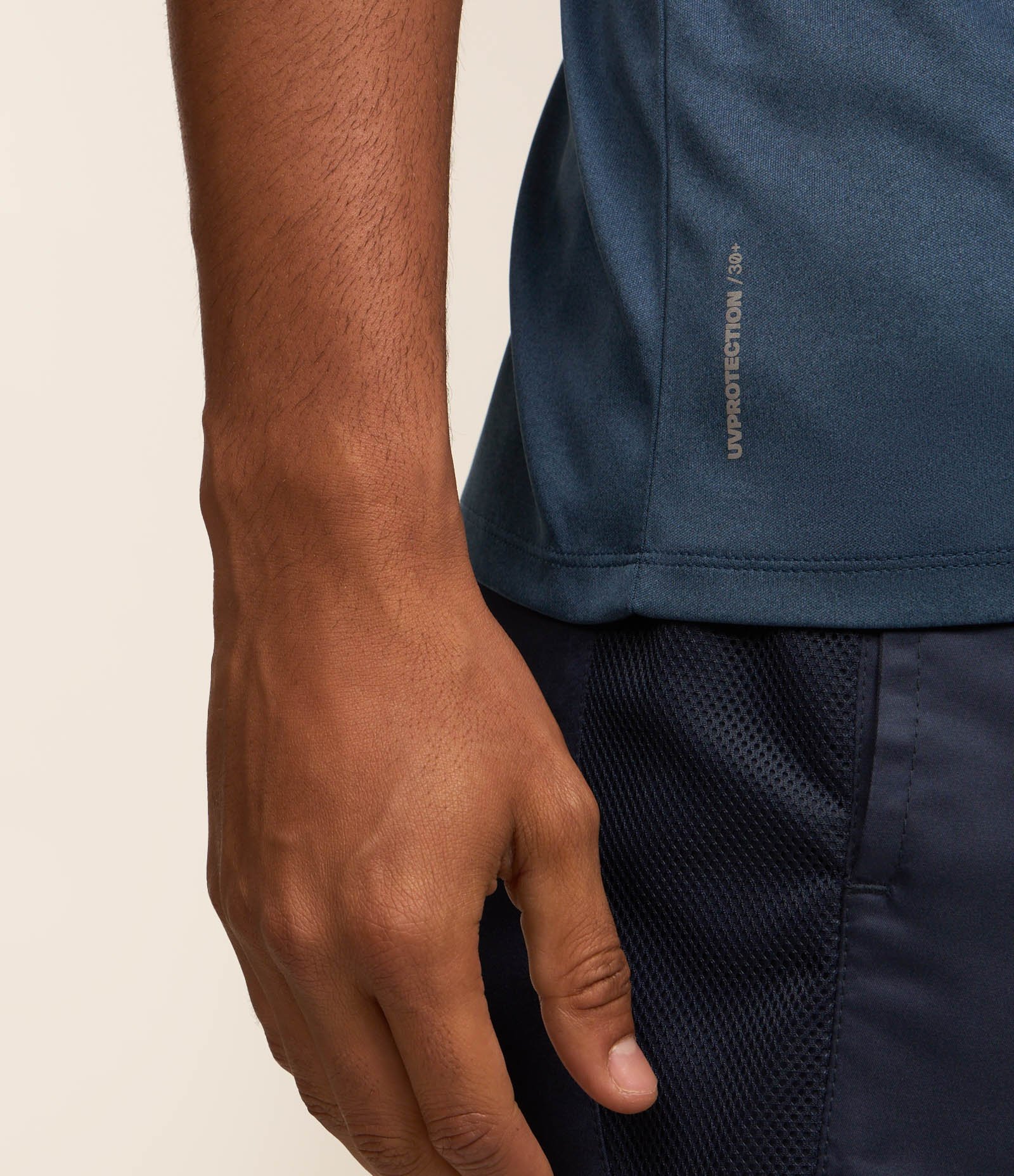 Camiseta Esportiva Básica em Tecnologia Dry com Manga Curta Azul Mar 3