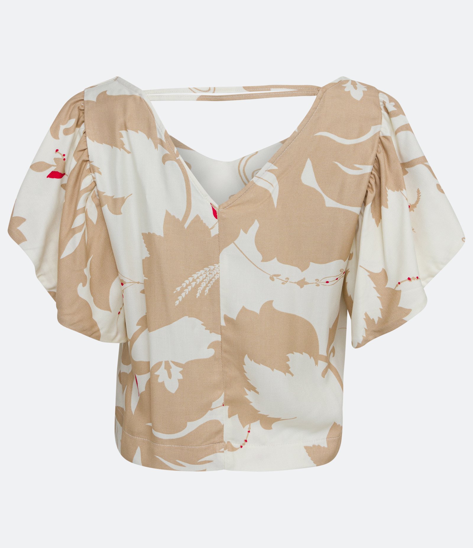 Blusa em Viscose com Decote V e Estampa Floral Branco 7