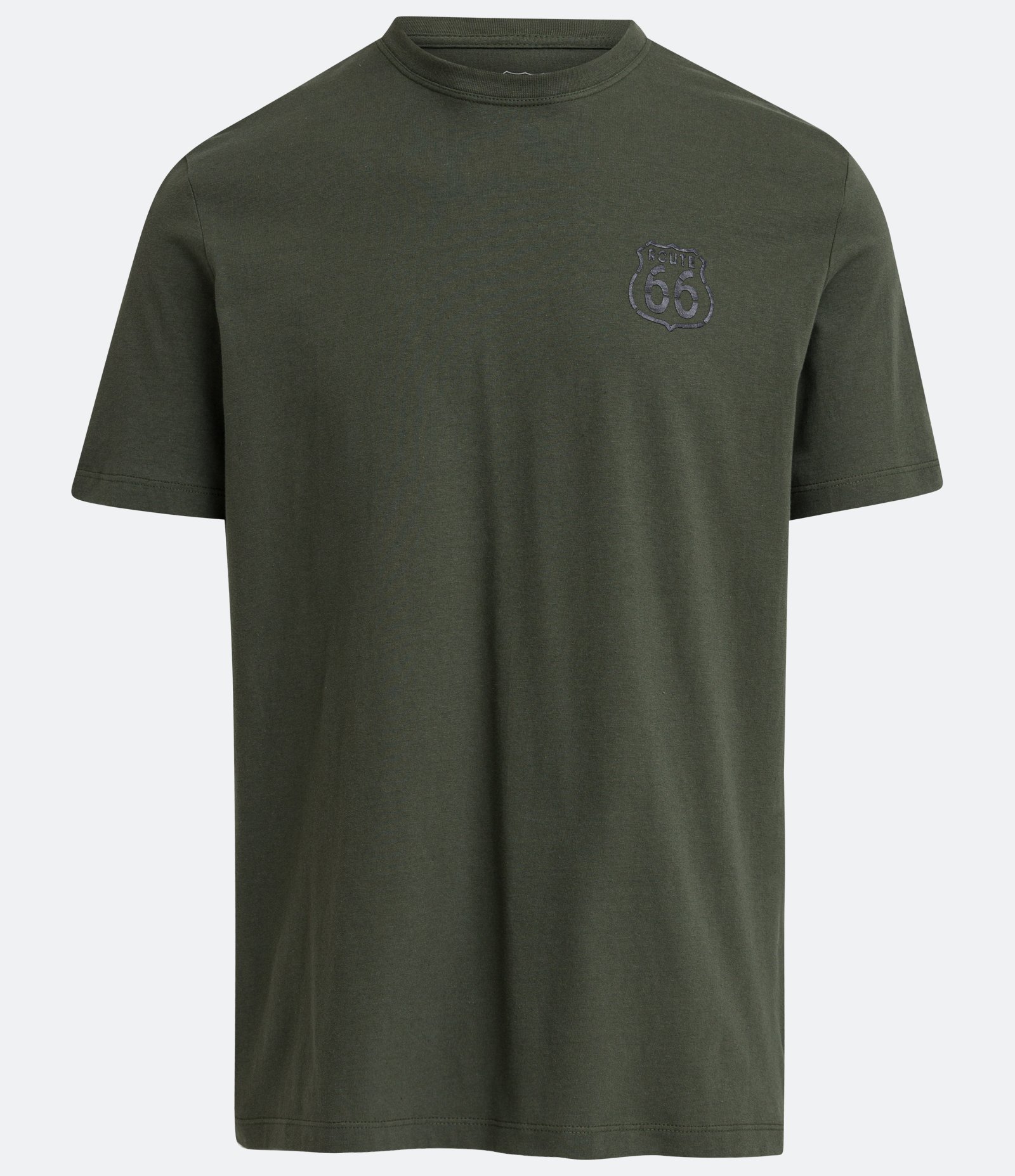 Camiseta Comfort em Algodão com Estampa Route 66 Verde 1