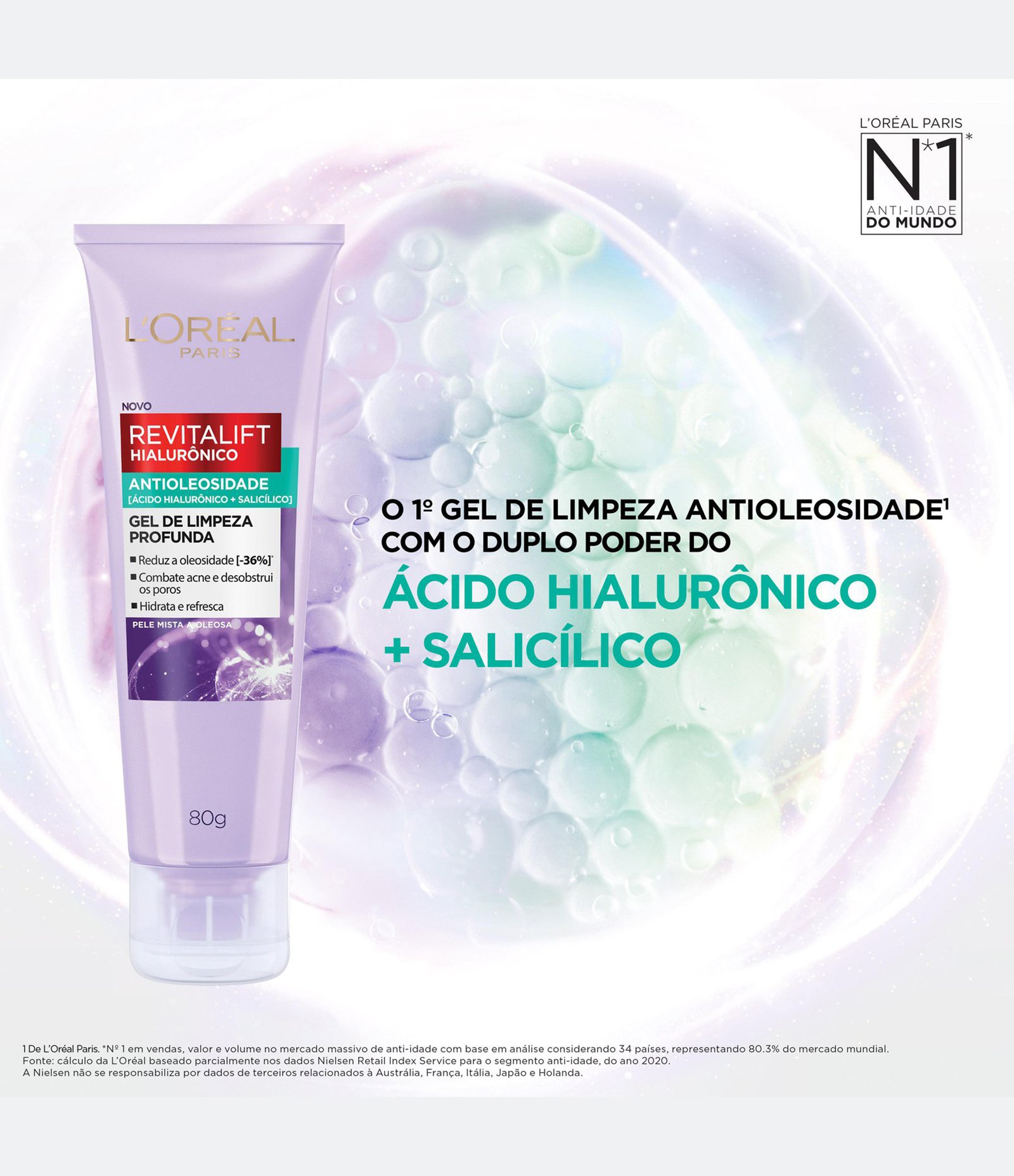 Sabonete Gel de Limpeza Antioleosidade Revitalift Hiaurônico Loreal Paris 80g 2