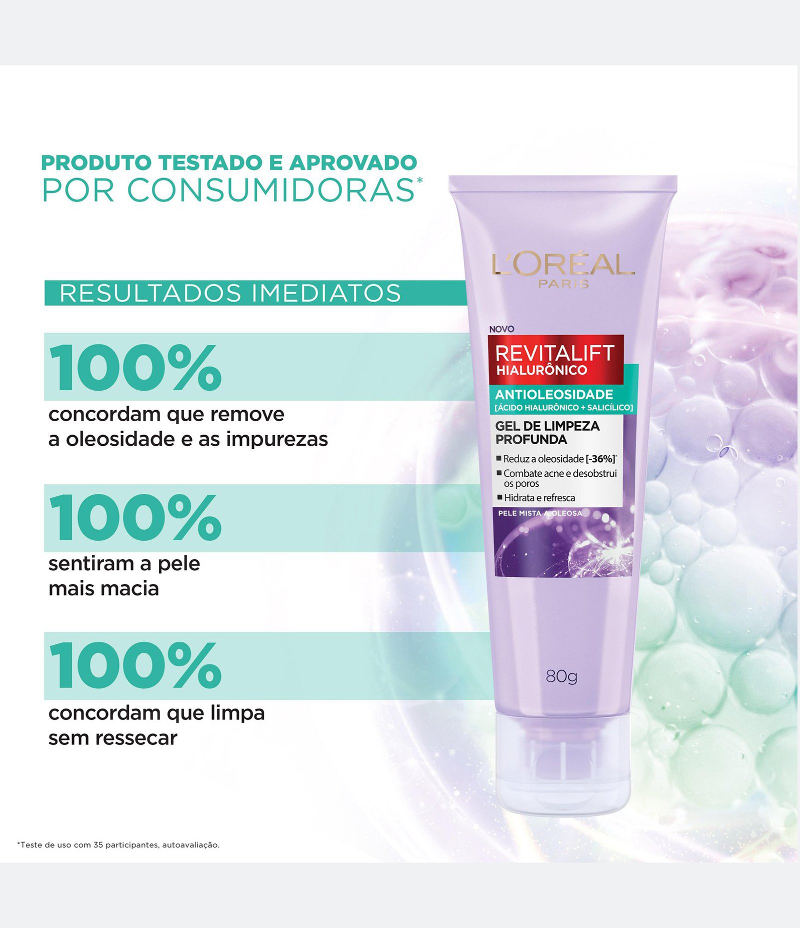 Sabonete Gel de Limpeza Antioleosidade Revitalift Hiaurônico Loreal Paris 80g 3