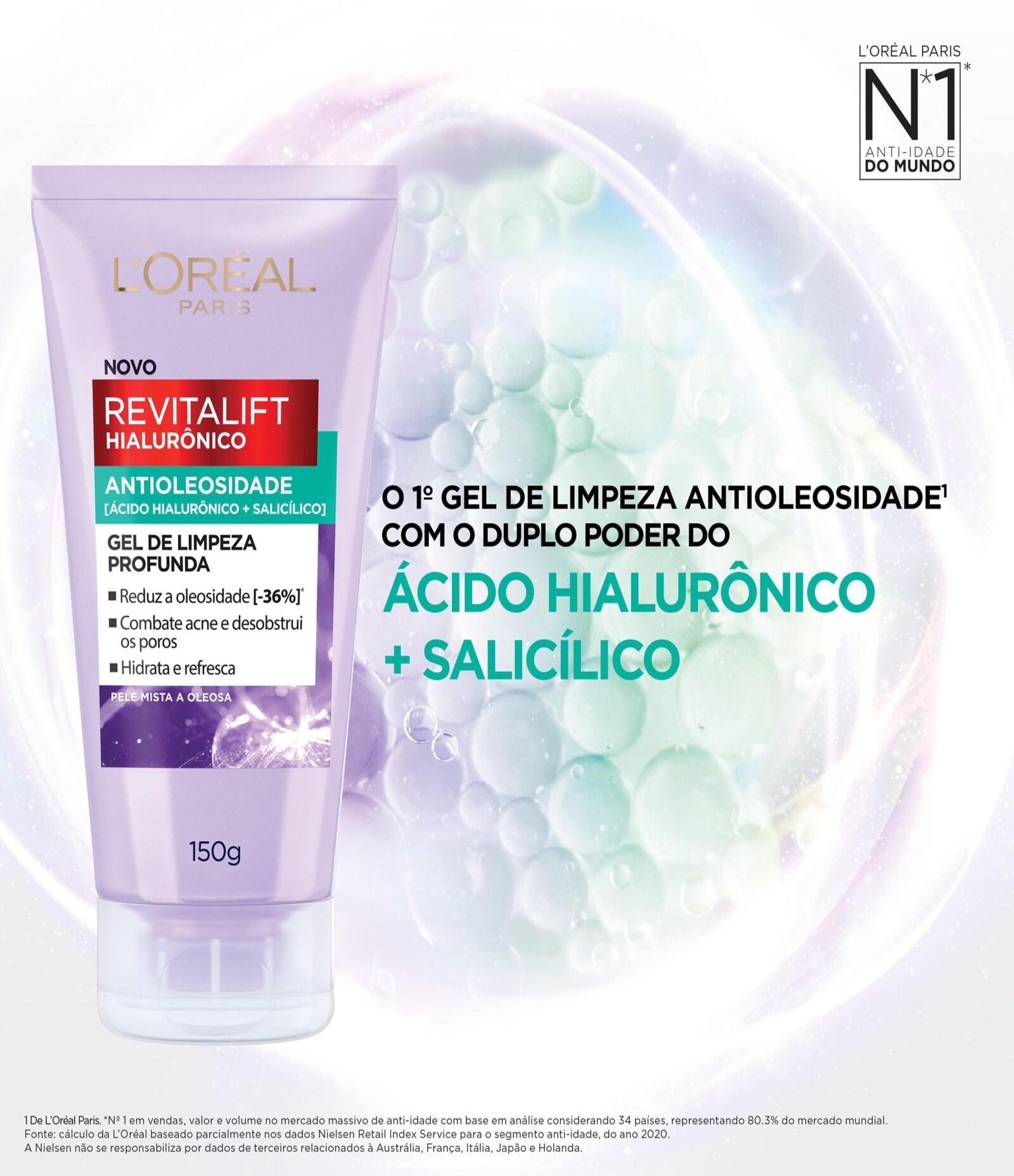 Gel de Limpeza Antioleosidade Revitalift Hialurônico L,Óreal Paris 150g 3