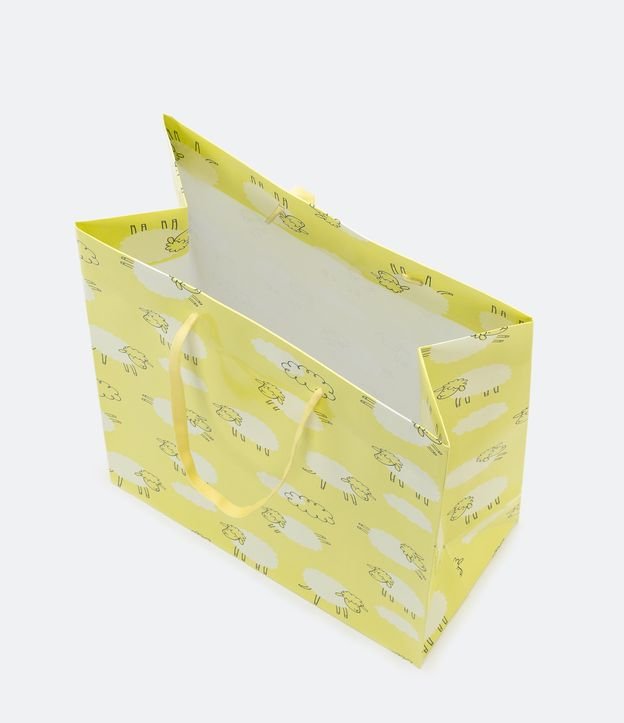 Embalaje de Regalo con Estampado Ovejas y Correa de Cuerda Amarillo 2