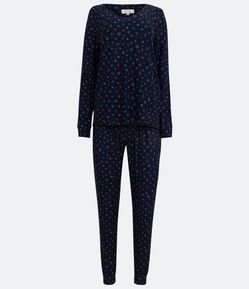 Pijama Longo com Toque Macio e Estampa de Mini Flores