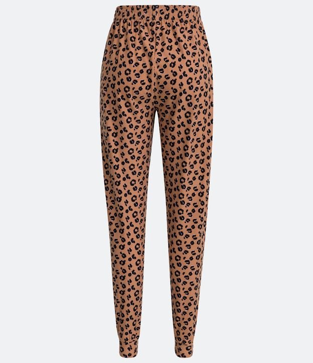 Pantalón de Pijama con Estampado Animal Print Jaguar Marrón 6