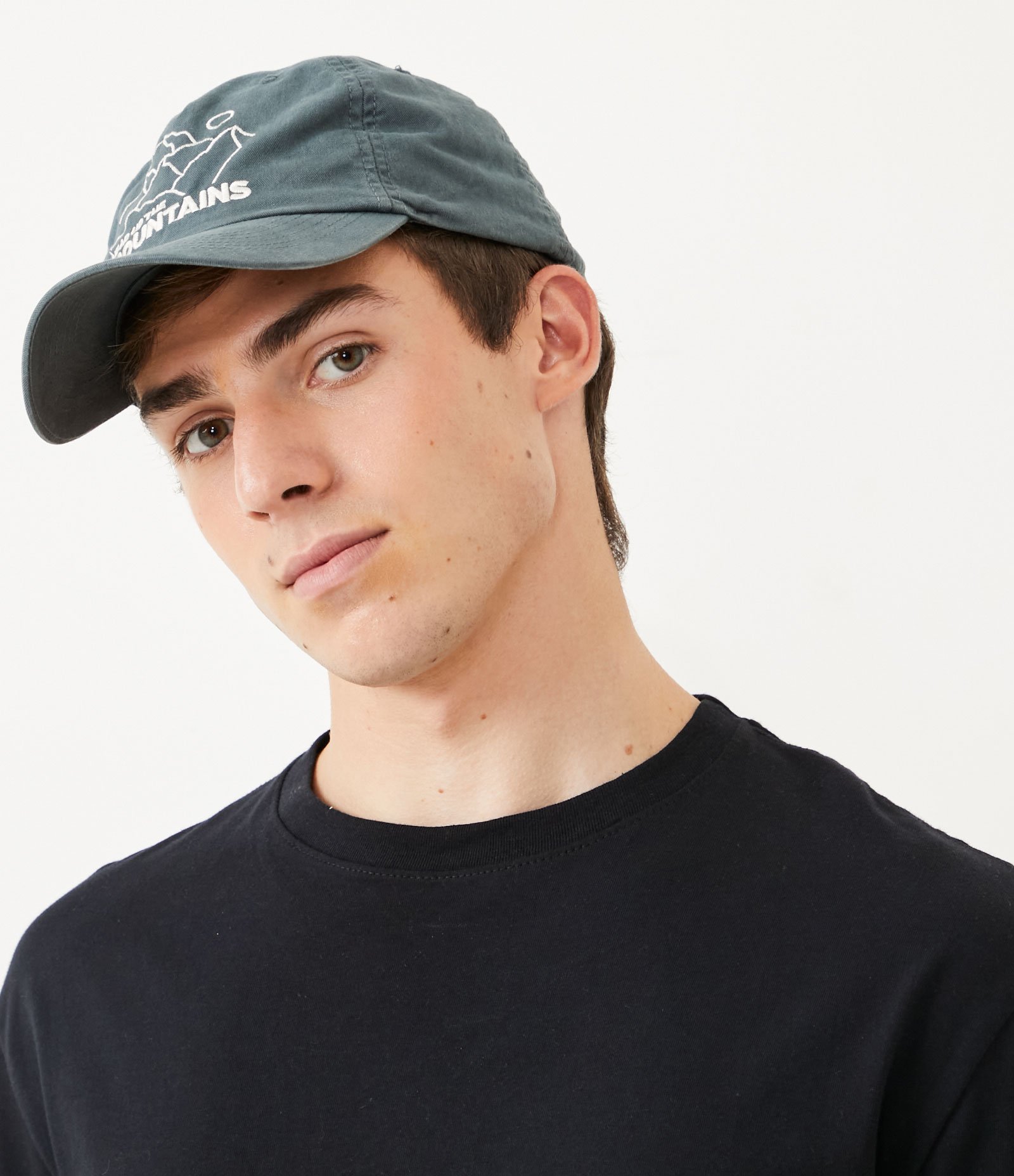 Boné Aba Curva em Algodão com Bordado e Lettering Azul 5