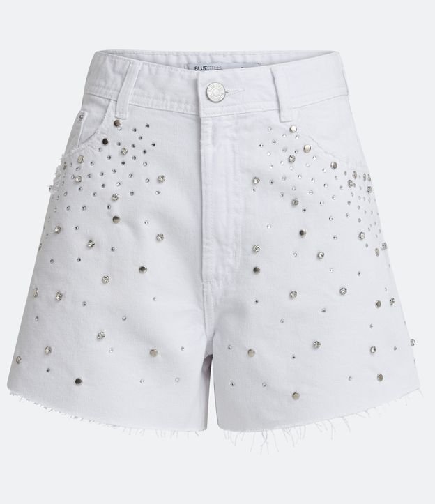 Shorts Sarja Cintura Alta Feminino Branco - Compre agora