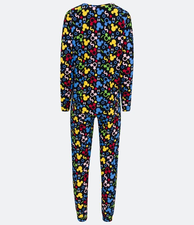 Pijama Largo con Estampado Mickey Mouse Negro 6
