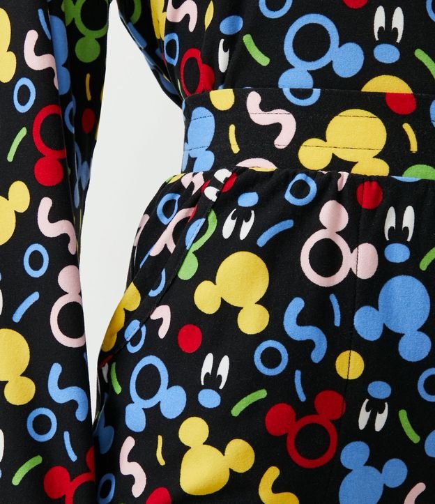 Pijama Largo con Estampado Mickey Mouse Negro 4