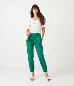 Calça Jogger em Liocel com Cós Elástico