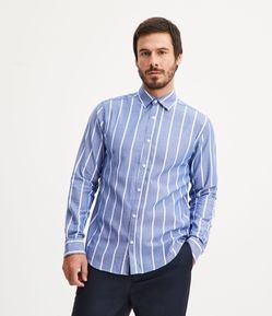 Camisa Comfort em Algodão com Estampa de Listras