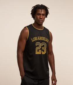 Regata Esportiva de Basquete com Textura e Estampa Los Angeles 23