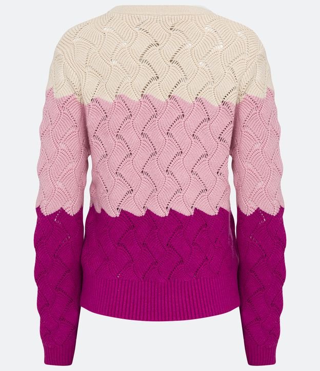 Blusa de Punto Diferenciado y Bloque de Color Multicolores 2