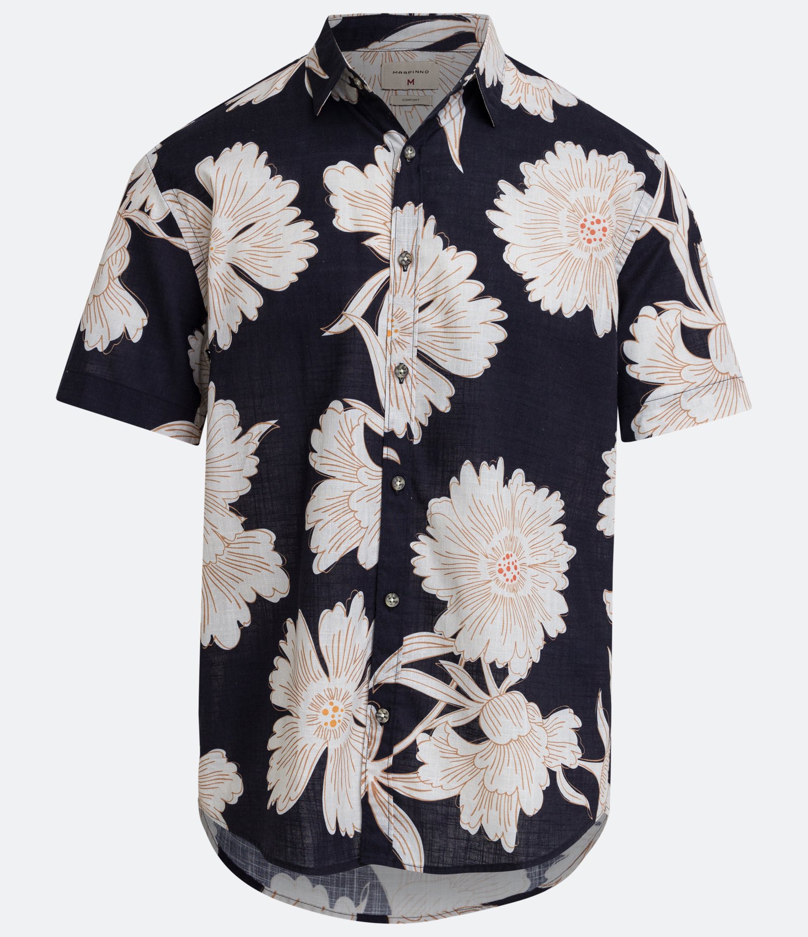 Camisa Comfort em Algodão com Estampa Floral Preto 1