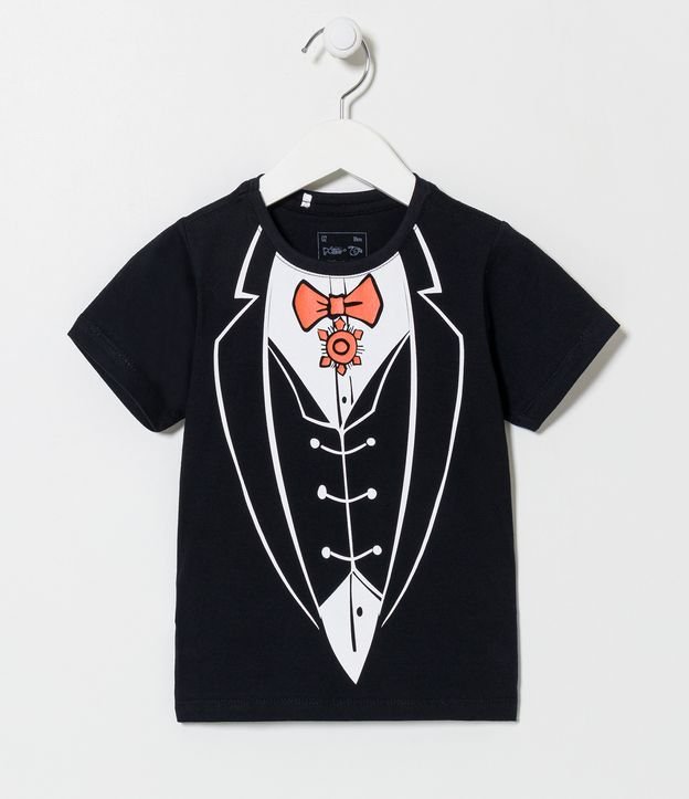 Camiseta Infantil com Estampa Interativa Chase Vampiro e com Capa - Tam 2 a  5 Anos Preto