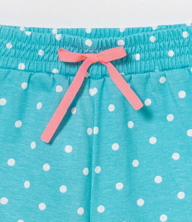 Pijama Corto Infantil Estampado Gatito de Gafas - Talle 5 a 14 años Azul 4