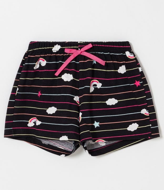 Pijama Corto Infantil Estampado Arcoiris - Talle 2 a 4 años Rosado 3