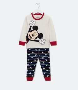 Pijama Longo Infantil Estampa Mickey - Tam 1 a 4 Anos