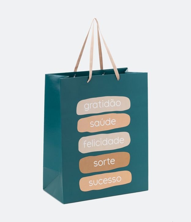 Embalagem de Presente com Estampa Gratidão Saúde Felicidade Sorte Sucesso